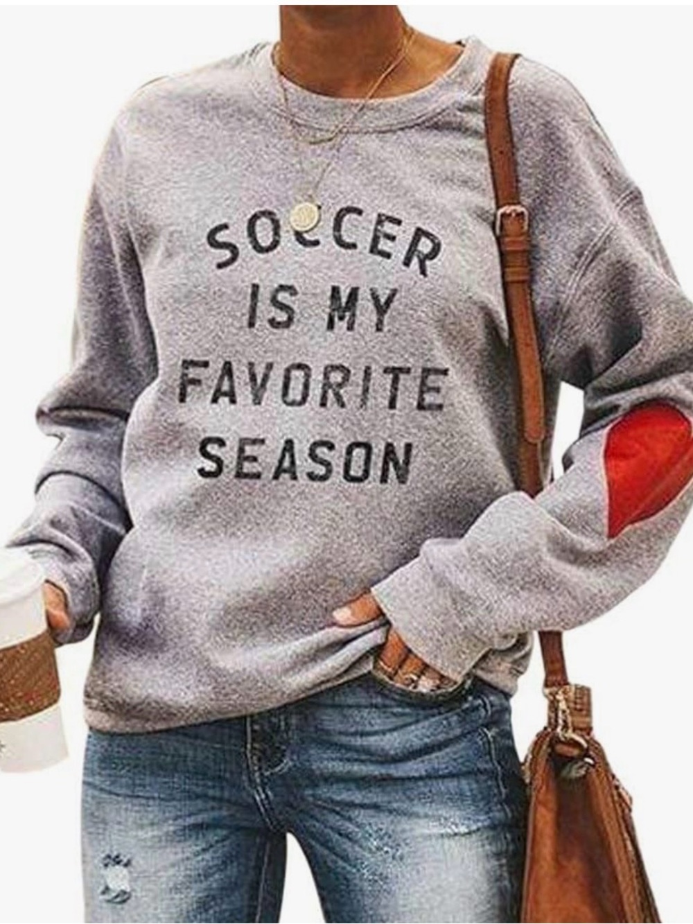 Soccer is my favorite season gray sweatshirt size medium. Lightweight sweatshirt